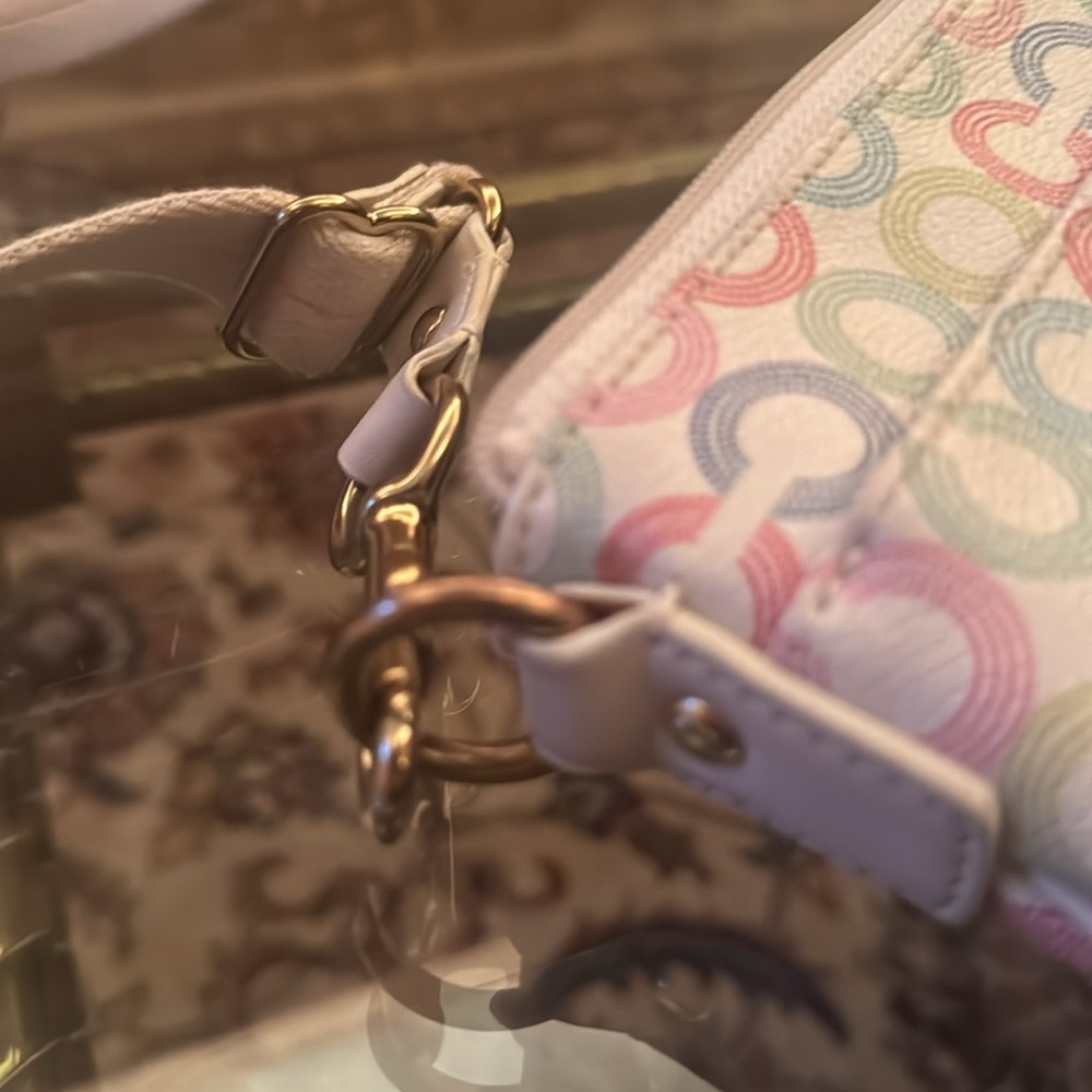 Coach Pastel Signature Crossbody Bag - Pink, Blue, Yellow - Picture 7 of 8